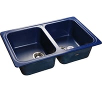 Мойка GRANFEST STANDART GF-S 780 K мрамор, 2 чаши, 780х510 мм, синий S-780 K