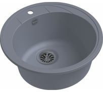 Мойка EWIGSTEIN Elegant R45 кварц, 1-чаша, D-484 мм, серый металлик Е- R45 сер мет