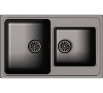 Мойка EWIGSTEIN Elegant 80D кварц, 2-чаши, 780х480 мм, черный E- 80D черный