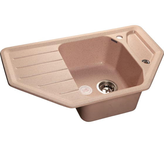 Мойка GRANFEST CORNER GF-C-800E мрамор, угловая, 800х500 мм, розовый C-800 E роз 1