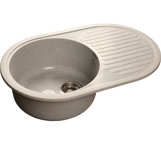 Мойка GRANFEST RONDO GF-R 730L мрамор, чаша с крылом, 730х460 мм, серый R-730 L