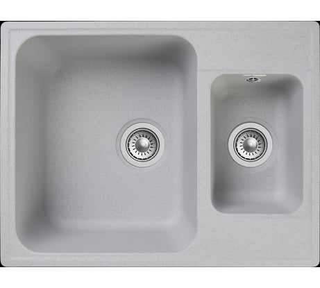 Мойка GRANFEST QUARZ 1.5 чаши, 620х480 мм, серый 09 серый
