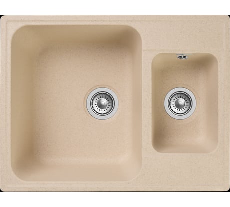 Мойка GRANFEST QUARZ 1.5 чаши, 620х480 мм, бежевый 09 бежевый