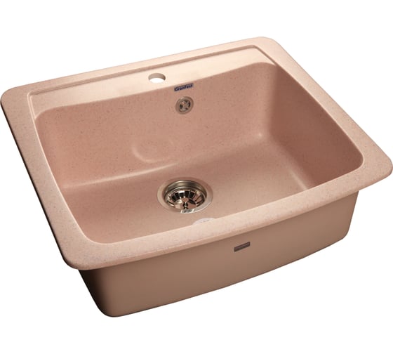 Мойка GRANFEST STANDART GF-S 605 мрамор, 1-чашa, 605х515 мм, розовый S-605
