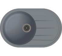 Мойка EWIGSTEIN Elegant R50F кварц, 1-чаша+ крыло, 752х470 мм, серый металлик E- R50F