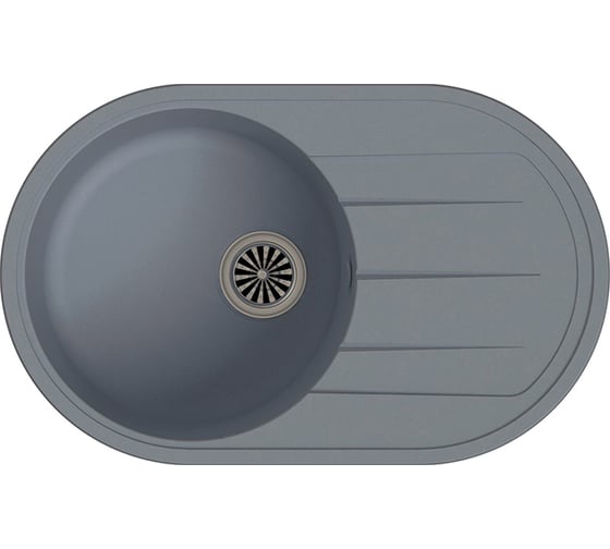 Мойка EWIGSTEIN Elegant R50F кварц, 1-чаша+ крыло, 752х470 мм, серый металлик E- R50F 1