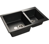 Мойка GRANFEST PRACTIK GF-P--780K мрамор, 2 чаши, 780х510 мм, черный P-780 K чер