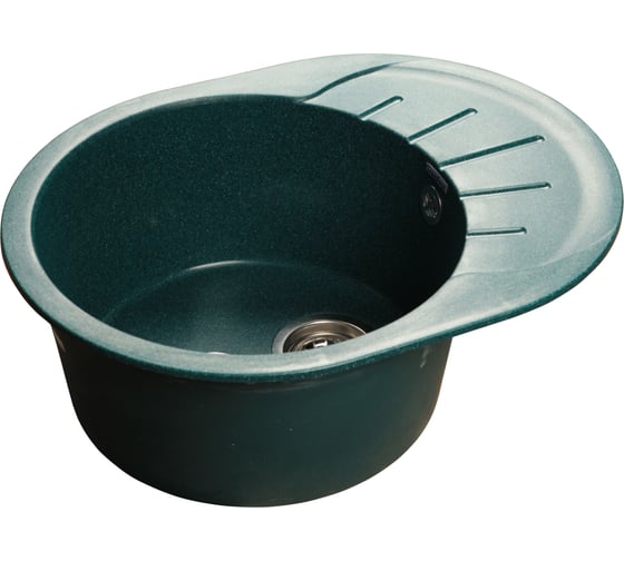 Мойка GRANFEST RONDO GF-R-580 L мрамор, чаша с крылом, 579х445 мм, зеленый R-580 L 1
