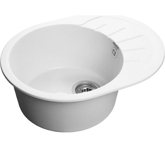 Мойка GRANFEST RONDO GF-R 580L мрамор, чаша с крылом, 579х445 мм, иней  R-580 L 1