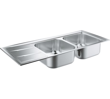 Мойка Grohe из нержавеющей стали с корзинчатым вентилем K400 80-S 116/50 2.0 оборачиваемые 2 чаши 31587SD0