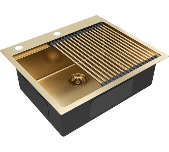 Мойка нерж. сталь Paulmark BRIM-PRO + ролл-мат PRO в цвет мойки PM705951-BG+R405-BG