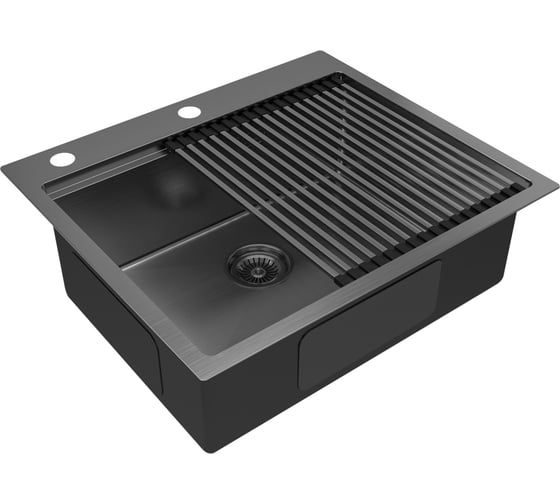 Мойка нерж. сталь Paulmark BRIM-PRO + ролл-мат PRO в цвет мойки PM705951-GM+R405-GM