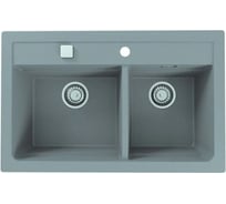 Мойка ALVEUS GRANITAL ATROX 50 CONCRETE - G81 в комплекте с сифоном 1132822 1132001