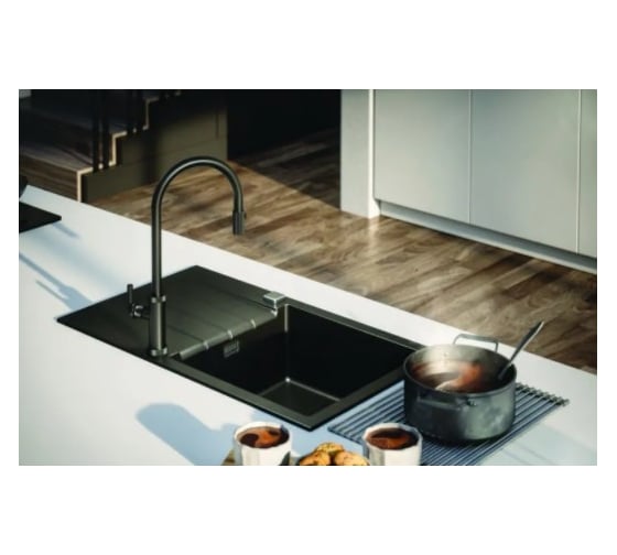 Мойка ALVEUS GRANITAL CADIT 40 CARBON - G91 860х500 1X в комплекте с сифоном 1132823 1132031