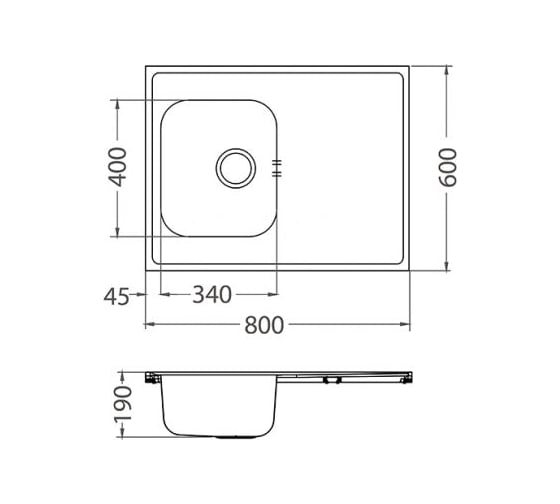 Мойка ALVEUS CLASSIC PRO 30 SAT-90 800x600 1x L/ I в комплекте с сифоном 1130551 1130469