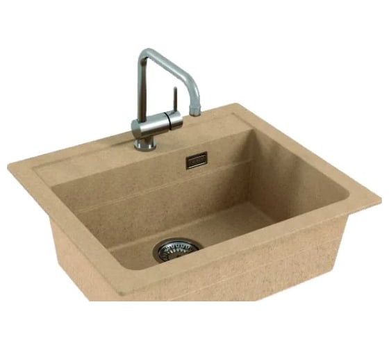 Мойка ALVEUS GRANITAL ATROx 30 BEIGE - G55 590x500 1x в комплекте с сифоном 1132823 1131994