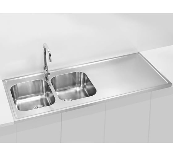 Мойка ALVEUS CLASSIC PRO 110 SAT1400x6002x в комплекте с сифоном 1130555 1132129