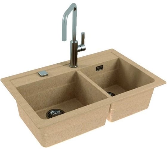 Мойка ALVEUS GRANITAL ATROX 50 BEIGE - G55 в комплекте с сифоном 1132822 1132000
