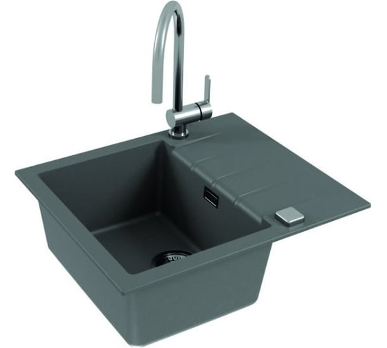 Мойка ALVEUS GRANITAL CADIT 10 CONCRETE-G81 590х500, 1X в комплекте с сифоном 1132823 1132020