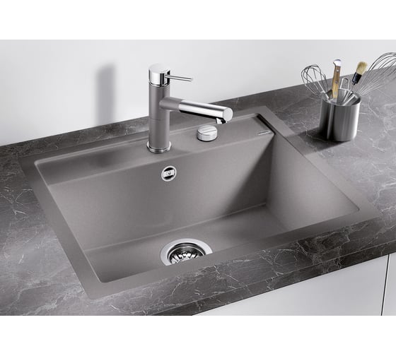 Мойка BLANCO DALAGO 6 F SILGRANIT PURADUR алюметаллик, с клапаном автоматом 514770