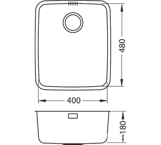 Мойка ALVEUS LUNO 40 SAT 90 FI 480x400 в комплекте с сифоном 1102384 1129252