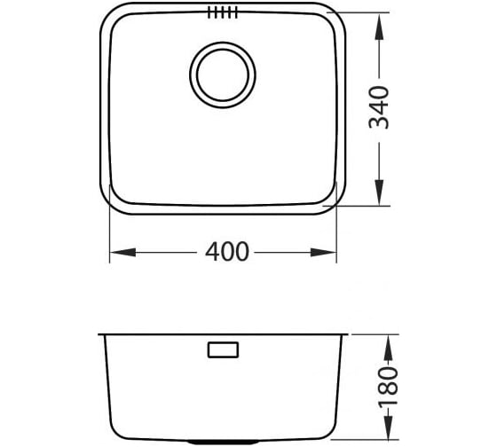 Мойка ALVEUS LUNO 20 SAT 90 FI 340x400 в комплекте с сифоном 1102384 1128740