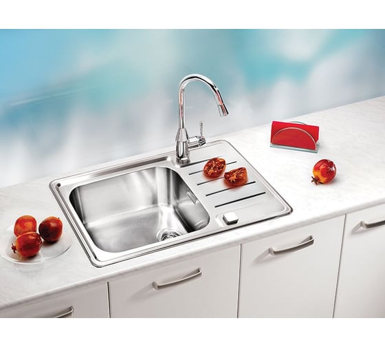 Мойка ALVEUS PRAKTIK 120 SAT-90 790х500 1X в комплекте с сифоном 1127251 1122463