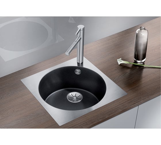 Мойка BLANCO ARTAGO 6-IF/А SILGRANIT антрацит, с отводной арматурой InFino 521766