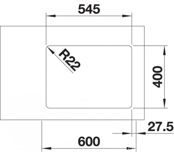 Мойка BLANCO ANDANO 340 180 U нержавеющая сталь InFino, левая 522979