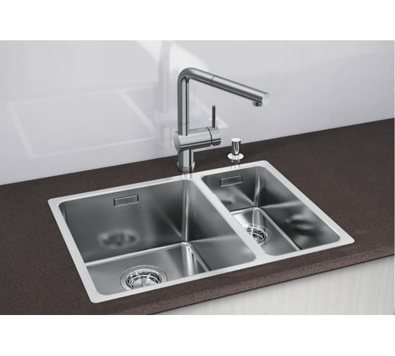 Мойка BLANCO ANDANO 340 180 IF нержавеющая сталь, зеркальная полировка c отводом арматуры InFino, левая 522975