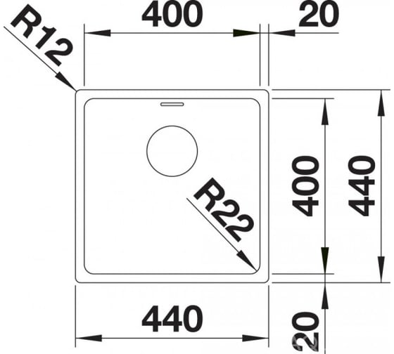 Мойка BLANCO ANDANO 400 IF нержавеющая сталь зеркальная полировка без клапана InFino 522957