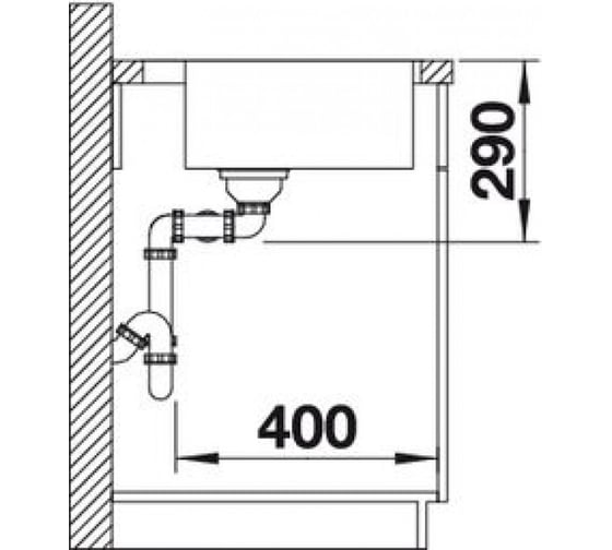 Мойка BLANCO ANDANO 400 400 IF A нержавеющая сталь, зеркальная полировка с клапаном автомат InFino 522998