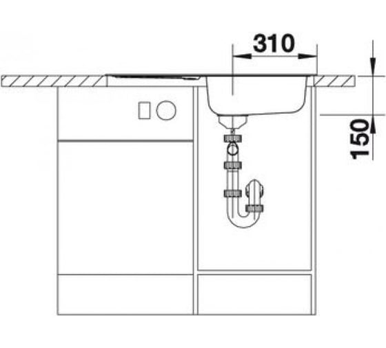 Мойка BLANCO FLEX MINI нержавеющая сталь Декор 512032