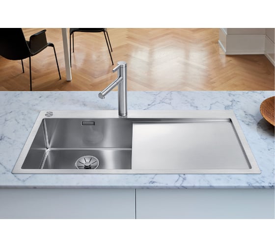Мойка BLANCO CLARON 5S IF А чаша слева нержавеющая сталь, зеркальная полировка с клапаном автомат 521626