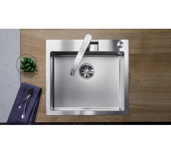 Мойка BLANCO CLARON 500 IF A нержавеющая сталь, Durinox с отводной арматурой InFino 523393