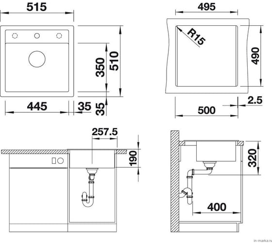 Мойка BLANCO DALAGO 5 SILGRANIT серый беж, с клапаном автоматом 518528