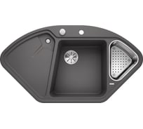 Мойка BLANCO DELTA II SILGRANIT темная скала, с клапаном автоматом 523657