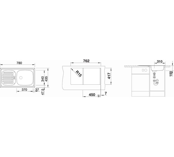 Мойка BLANCO FLEX MINI нержавеющая сталь матовая 511918