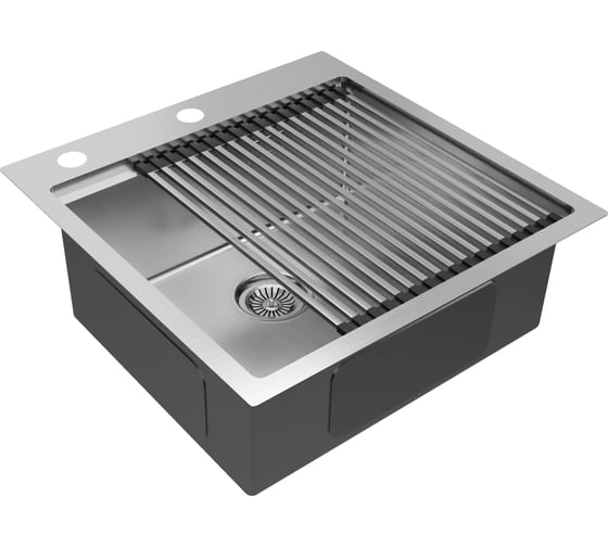 Мойка нерж. сталь Paulmark KRONER-PRO + ролл-мат PRO в цвет мойки PM705151-BS+R405-BS