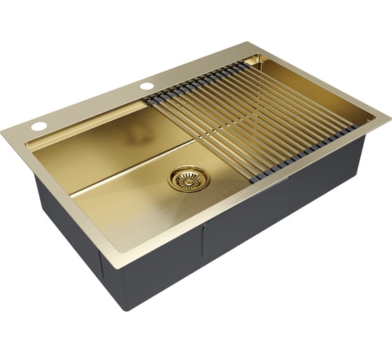 Мойка нерж. сталь Paulmark VAST-PRO + ролл-мат PRO в цвет мойки PM707551-BG+R405-BG