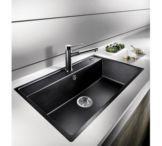 Мойка BLANCO DALAGO 8 Silgranit PuraDur антрацит с клапаном автоматом 516629