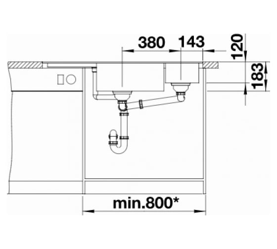 Мойка BLANCO DELTA F SILGRANIT жасмин с клапаном автоматом 523674