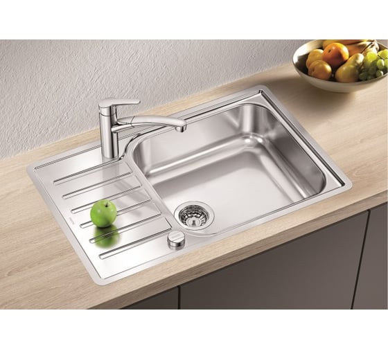 Мойка BLANCO LANTOS XL 6S IF Compact нержавеющая сталь полированная c клапаном автоматом 523140