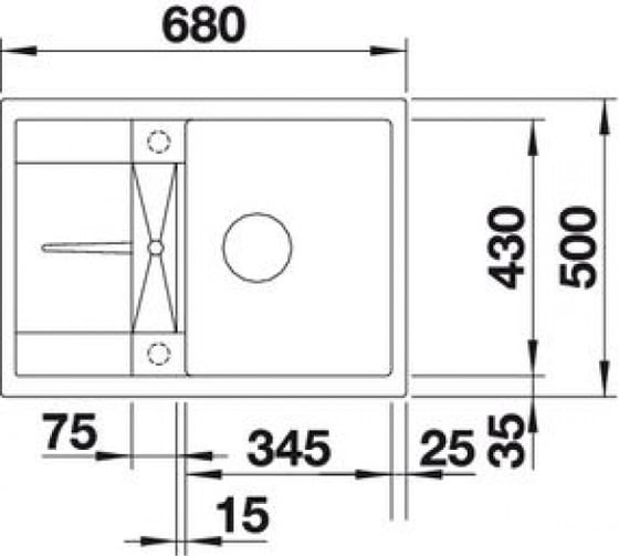 Мойка BLANCO METRA 45S Compact SILGRANIT белый с клапаном автоматом 519576
