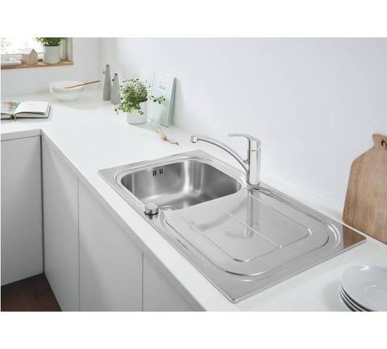 Мойка из нержавеющей стали Grohe K300 45 -S 86/50 1.0 с корзинчатым вентилем 31563SD0