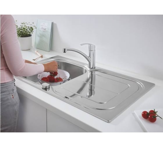 Мойка из нержавеющей стали Grohe K300 45 -S 1.0 31563 и смеситель для мойки Eurosmart 31565SD0