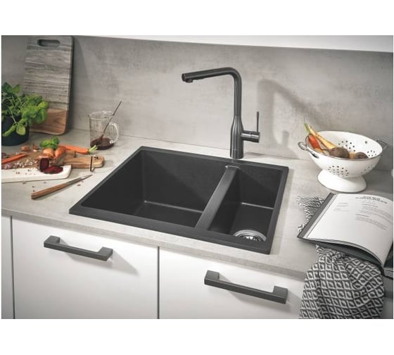 Композитная мойка Grohe K500 60-C 55,5/46 1.5 с 1.5 чашей, оборачиваемая 31648AP0