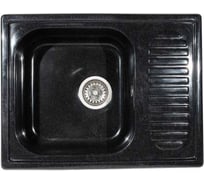 Кухонная мойка Grantop Revue c крылом, 640x490 мм, черный GT1464BL