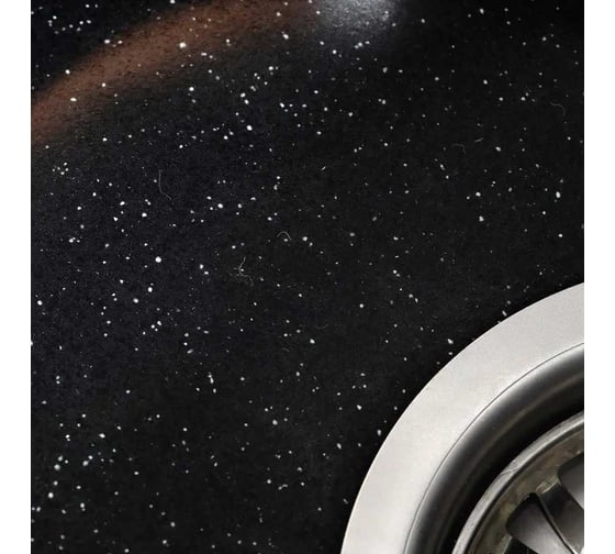 Кухонная мойка Grantop Revue c крылом, 640x490 мм, черный GT1464BL