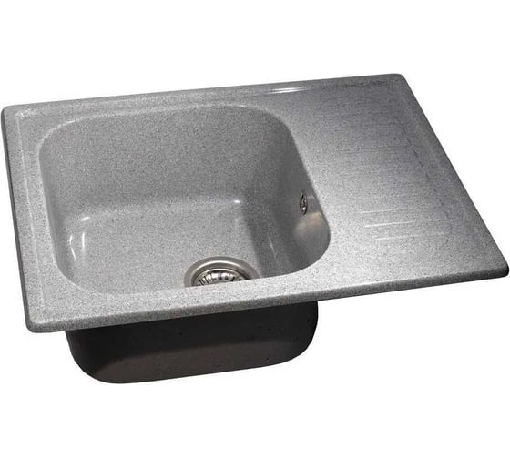 Кухонная мойка Grantop Revue c крылом, 640x490 мм, серый GT1464GR